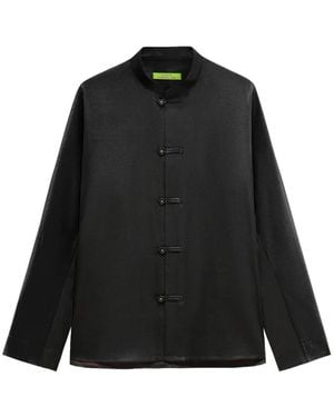 Shanghai Tang Frog-Fastening Shirt - Black
