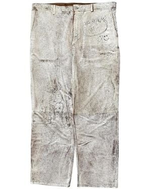 PALY The Realm Painted Suede Jeans - Grey