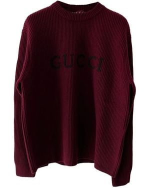 Gucci Crewneck Logo Jumper - Red