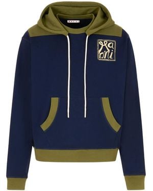 Marni Colour-Block Hoodie - Blue