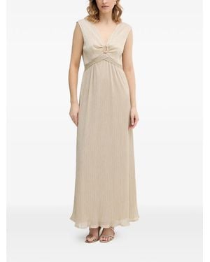Morgan Ring Detail V-Neck Maxi Dress - Natural