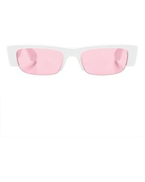 McQueen Graffiti Slashed Rectangle Sunglasses - Rosa