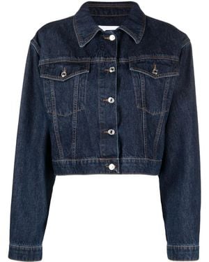 MSGM Spread-Collar Denim Jacket - Blue