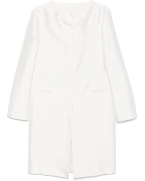 TOTEME Collarless Silk Coat - White