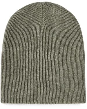 Brunello Cucinelli Cashmere English-Rib Knit Beanie - Green