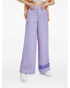 adidas 3-Stripes Wide-Leg Pants - Purple