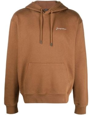 Jacquemus Le Sweatshirt Brodé Hoodie - Brown