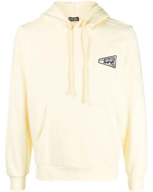 DIESEL Embroidered Logo Drawstring Hoodie - Natural