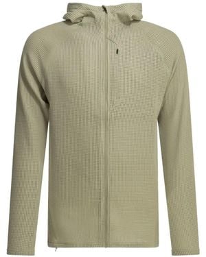 Houdini Sportswear Pace Flow Houdi Waffle-Knit Zip-Up Hoodie - Green