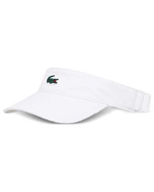 Lacoste Visière À Patch Logo Ajustable - White