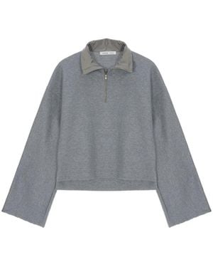 Carven High-Neck Half-Zip Sweatshirt - Grey