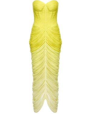 Ana Radu Vestido largo palabra de honor - Amarillo
