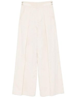 ERMANNO FIRENZE Pleated Striped Trousers - White