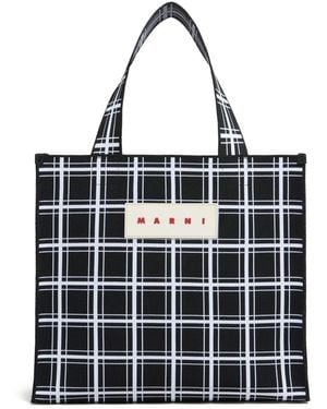 Marni チェック トートバッグ - ブラック