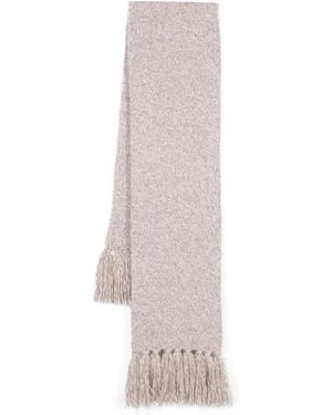 Eleventy Tassel-Detail Scarf - White