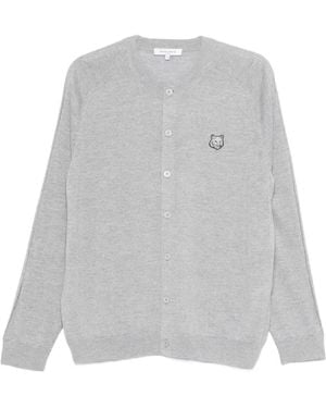 Maison Kitsuné Fox Head Wool Cardigan - Grey