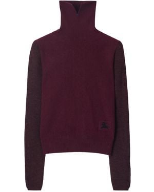 Burberry Ekd-Patch Roll-Neck Sweater - Purple