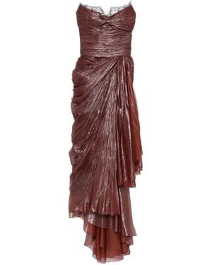 Maria Lucia Hohan Jolie Lace-Trim Pleated Dress - Purple