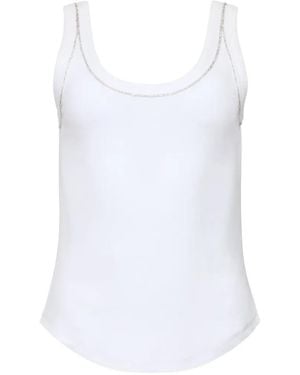 Cinq À Sept Wilma Embellished Tank Top - White