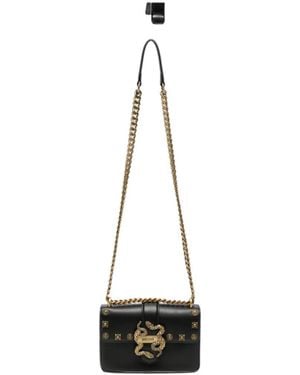 Just Cavalli Snake-Plaque Studded Shoulder Bag - White