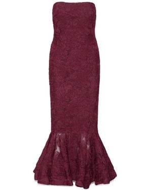 ROTATE BIRGER CHRISTENSEN Flower Flounce-Hem Midi Dress - Purple