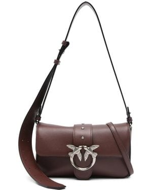 Pinko Soft Leather Shoulder Bag Mini Love Bag - Red