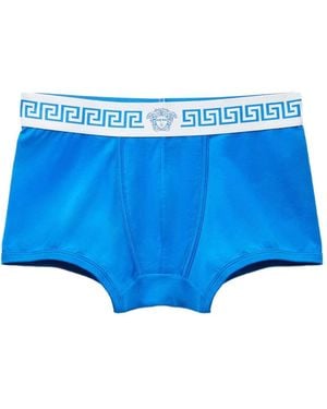 Versace Cotton-Jersey Trunks - Blue