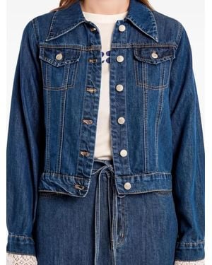 Molly Bracken Jeansjacke Mit Knopfleiste - Blau