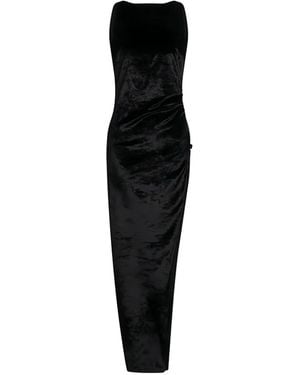Dondup Robe Longue À Design Sans Manches - Noir