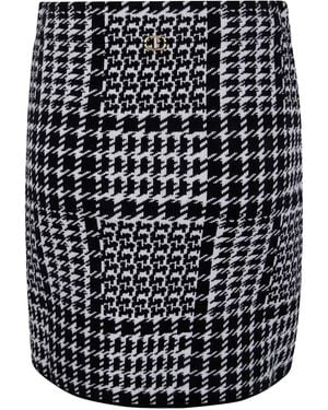 Twinset Houndstooth Mini Skirt - Black