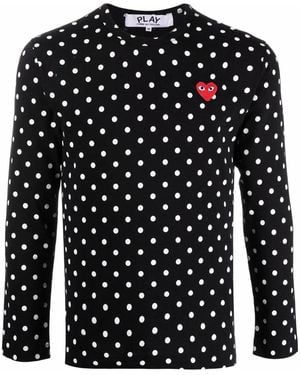 COMME DES GARÇONS PLAY Comme Des Garçons Play 水玉 Heart ロングスリーブ Tシャツ - ブラック