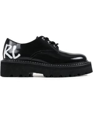 KARL LAGERFELD Chaussures À Semelle Épaisse Et Logo Imprimé - Black