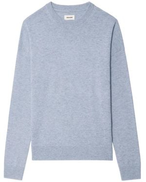Zadig & Voltaire Kaschmirpullover mit Herz-Patch - Blau