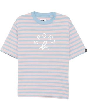 SPORT b. by agnès b. Striped Logo-Print T-Shirt - White