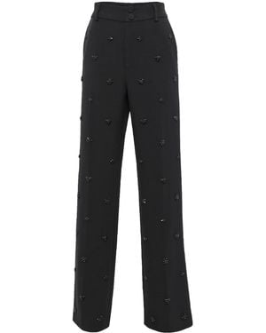 Huishan Zhang Crystal-Embellished Tailored Trousers - Black