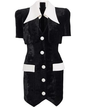 Balmain Tailored Velvet Minidress - Black