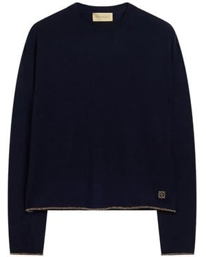 Momoní Karasu Lurex-Trim Jumper - Blue