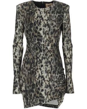 Aniye By Leopard-Print Ruched Dress - Black