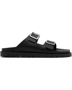 Forsa Curtis Buckle-Strap Slides - Black