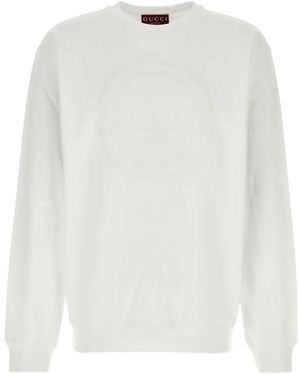 Gucci Logo-Embroidered Sweatshirt - White