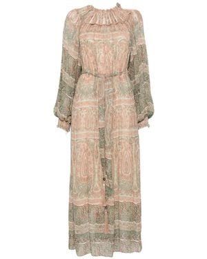 Zimmermann Momentum Rouleau Billow Paisley-Print Maxi Dress - Natural