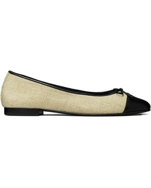 Tory Burch Cap-Toe Bow Ballet Flats - Brown