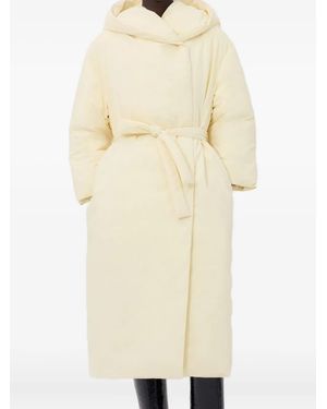 Loulou de Saison Doris Lds Hooded Belted Coat - Natural