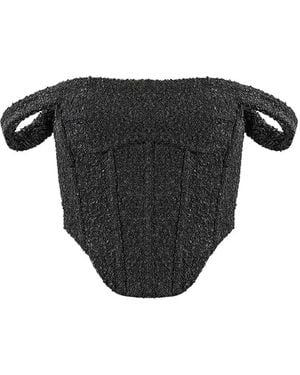 Manière De Voir Bonnie Boucle Bardot Corset Top - Black