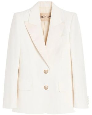 Valentino Garavani Linen Blazer - White