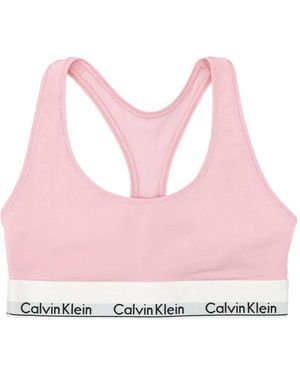 Calvin Klein Reggiseno Sportivo Con Banda Logata - Rosa