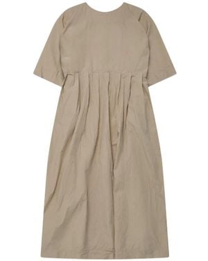 Daniela Gregis Pleated Crinkled-Finish Midi Dress - Natural