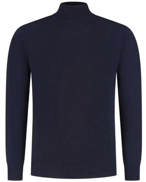 Doriani High-Neck Cashmere Jumper - Blue
