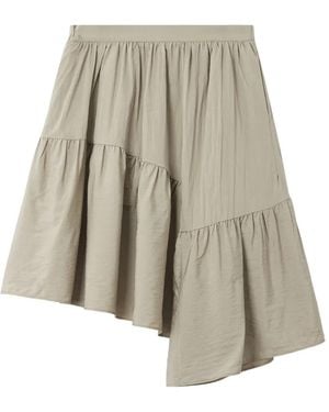 B+ AB Ruffled Asymmetric Skirt - Natural