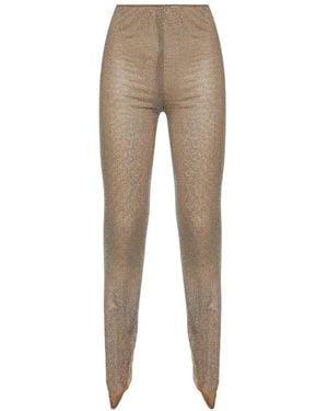 GIUSEPPE DI MORABITO Crystal-Embellished Sock-Style Trousers - Natural